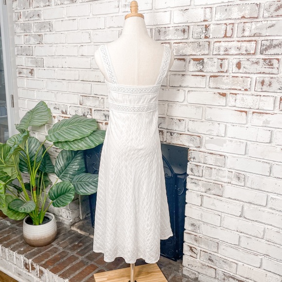 Donna Morgan Coastal Cowgirl Lace Cotton Gauzy Metallic Thread Midi Dress 6 - Picture 9 of 11